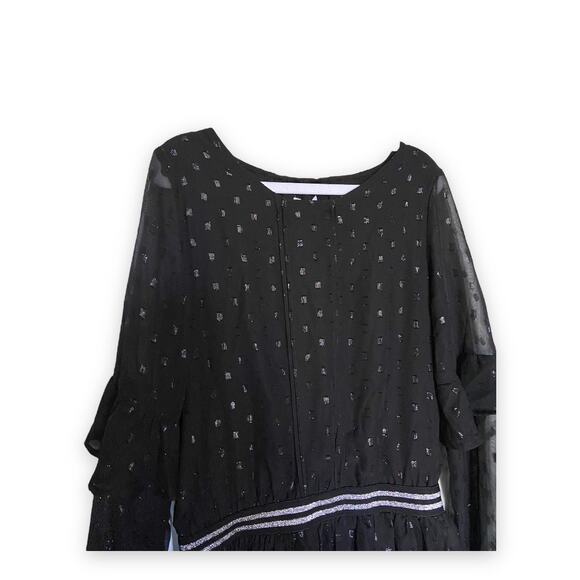 Epic Threads Girls Dress Size Large‎ Black Drop Waist Metallic Stripe NEW - Picture 5 of 8